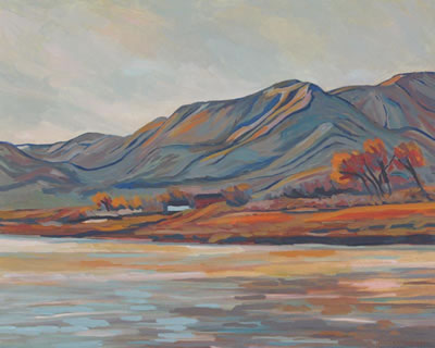 FROZEN RED DEER RIVER, EVENING OF THE SKATING PARTY