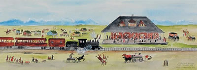 HANEYVILLE STATION, FORT MACLEOD,1898 by Irene McCaugherty - Auction record, sale price, and art valuation. Compare with similar artists and explore comparable artworks.