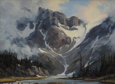 Sample artwork by Karl Wood (1944 - 1990), known for landscape, mountains, rural and coastal scene painting, lithography - View similar artists and auction records
