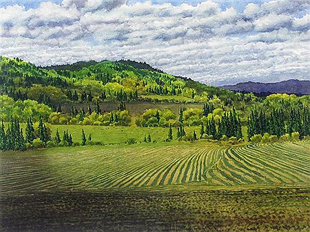 BALL'S STRIPE RANCH; 1990 by James Stanford Perrott - Auction record, sale price, and art valuation. Compare with similar artists and explore comparable artworks.