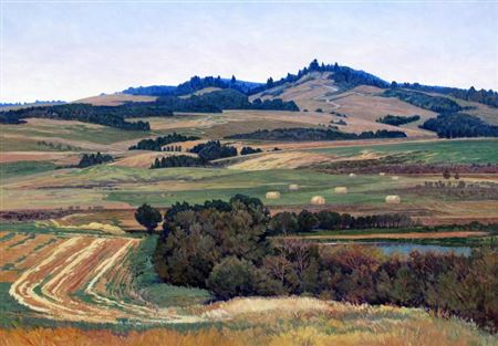 BACK COUNTRY HAY TIME by Gilbert Flodberg - Auction record, sale price, and art valuation. Compare with similar artists and explore comparable artworks.