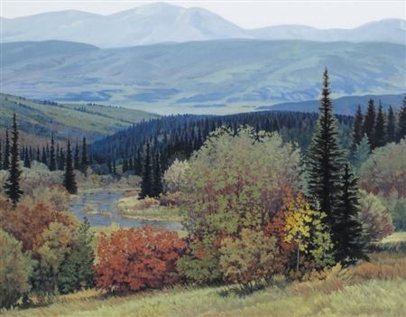 HIGH COUNTRY LIGHT, PORCUPINE HILLS WEST OF CLARESHOLM by Gilbert Flodberg - Auction record, sale price, and art valuation. Compare with similar artists and explore comparable artworks.