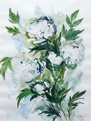 WHITE PEONIES by Merle Stewart McKee - Auction record, sale price, and art valuation. Compare with similar artists and explore comparable artworks.