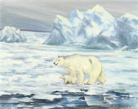 POLAR BEARS; 1986 by Rose Leonard - Auction record, sale price, and art valuation. Compare with similar artists and explore comparable artworks.