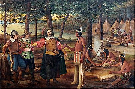 SAMUEL DE CHAMPLAIN MEETS WITH THE INDIGENOUS PEOPLES