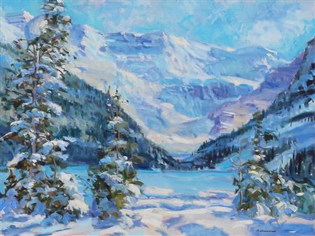 WINTER, LAKE LOUISE by Fred Cameron - Auction record, sale price, and art valuation. Compare with similar artists and explore comparable artworks.