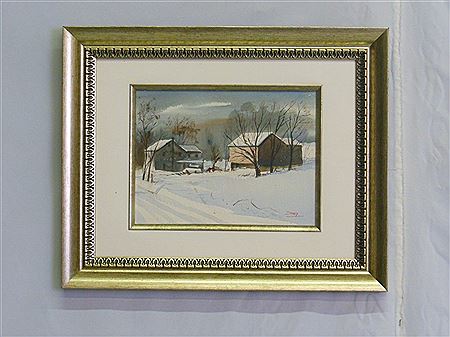 Winter Farm Scene by Robert Doney - Auction record, sale price, and art valuation. Compare with similar artists and explore comparable artworks.