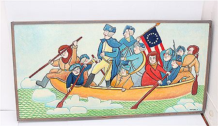 "WASHINGTON CROSSES THE DELWARE" by John Savitsky - Auction record, sale price, and art valuation. Compare with similar artists and explore comparable artworks.