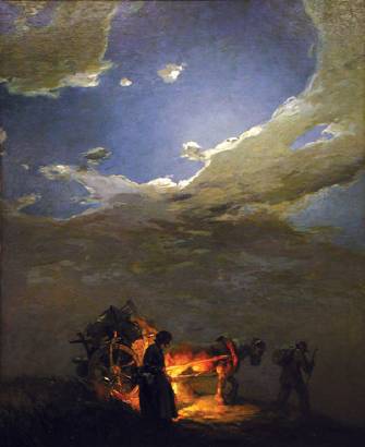 Travelers by Moonlight by Louis Jambor - Auction record, sale price, and art valuation. Compare with similar artists and explore comparable artworks.