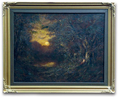 Landscape with Figures by a Tree at Sunset