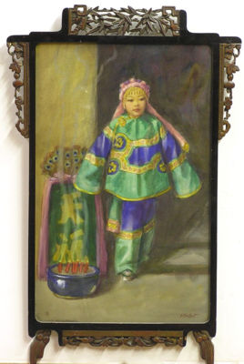 Portrait of a Chinese Girl with Incense Burner
