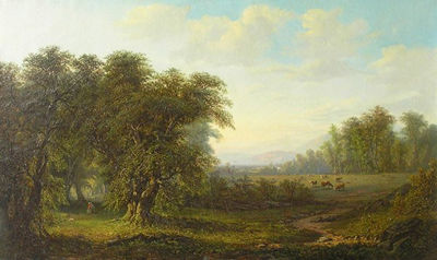 LANDSCAPE WITH COWS GRAXING