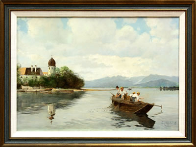 Sample artwork by Ernest Lang (19/20th century), known for painting, natural history, birds, flowers - View similar artists and auction records