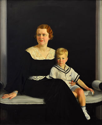 Portrait of the Artist's Wife and Son, circa 1920