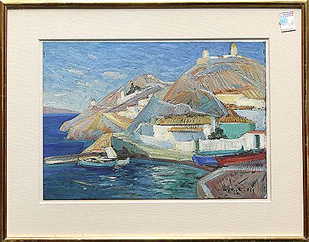Port of Hydra (1966) and Greek Island Landscape with Roof Tops (1962)