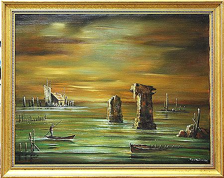 Lone Boatman Among the Ruins