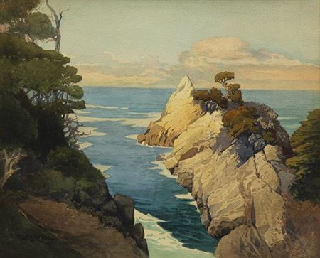 Point Lobos by William Seltzer Rice - Auction record, sale price, and art valuation. Compare with similar artists and explore comparable artworks.