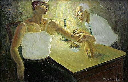 Tattoo Artist by Clyde Frederick Kelley - Auction record, sale price, and art valuation. Compare with similar artists and explore comparable artworks.