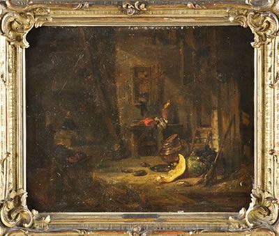 Dunkles Stallinterieur