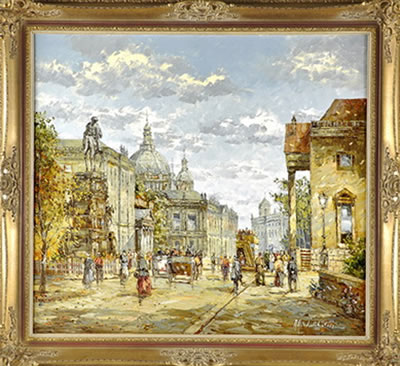 Sample artwork by August Alexander Wendehals (1934 - 2003), known for impressionist paintings of elegant buildings in landscapes and coastal scenes - View similar artists and auction records