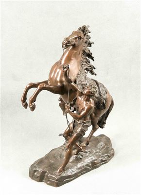 Imposing figure group 'horse tamer'