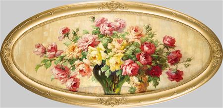 Großes Rosenbouquet im Oval