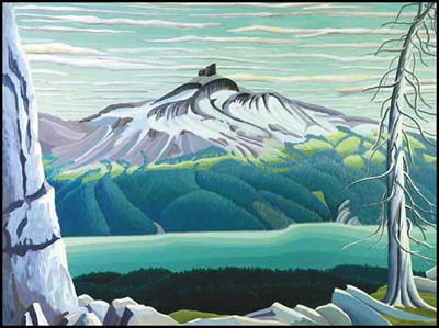 Sample artwork by Donald Flather (1903 - 1990), known for abstract floral, animal, figural, and landscape painting-mountains - View similar artists and auction records
