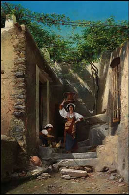 In an Italian Courtyard by Alexander Antonovich Rizzoni - Auction record, sale price, and art valuation. Compare with similar artists and explore comparable artworks.