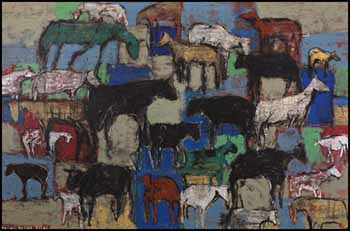 Sample artwork by Casey McGlynn (Born 1970), known for self portrait, pop art, satire, allegory and fantasy painting, collage and drawing - View similar artists and auction records