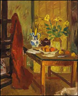 Oranges, Daffodils and Easel