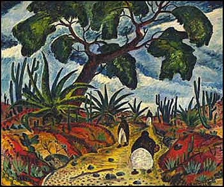Sample artwork by William John Bertram Newcombe (1907 - 1969), known for abstraction, figure and landscape painting, collage and ink drawing - View similar artists and auction records