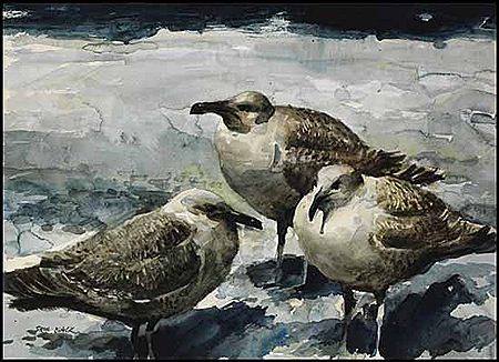 Three Seagulls by Sam Black - Auction record, sale price, and art valuation. Compare with similar artists and explore comparable artworks.