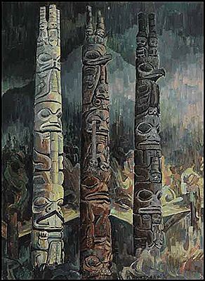 Three Haida Poles