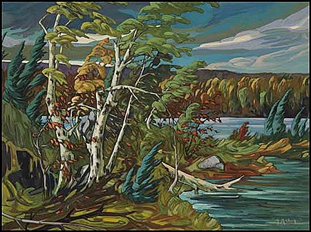 Sample artwork by Gaston Rebry (1933 - 2007), known for landscape painting-forest, river, lakes, snowcap mountains - View similar artists and auction records