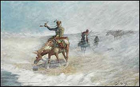 Braving the Blizzard by John Innes - Auction record, sale price, and art valuation. Compare with similar artists and explore comparable artworks.