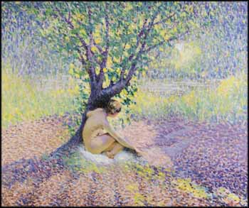 Seated Nude / Summer Landscape (verso) by William Clapp - Auction record, sale price, and art valuation. Compare with similar artists and explore comparable artworks.