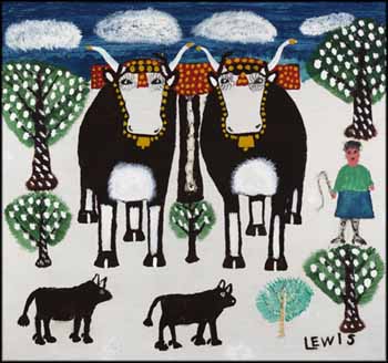 Two Oxen by Everett Lewis - Auction record, sale price, and art valuation. Compare with similar artists and explore comparable artworks.