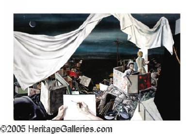 Teatro Critico (Self Portrait) by Xavier Gonzalez - Auction record, sale price, and art valuation. Compare with similar artists and explore comparable artworks.