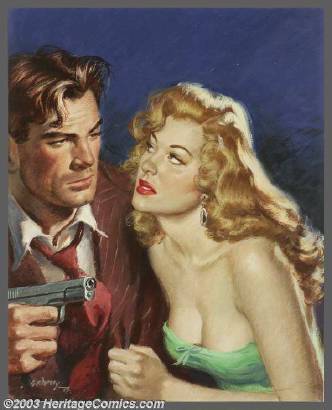 Sample artwork by Sam Cherry (1903 - 1975), known for pulp fiction illustration - View similar artists and auction records