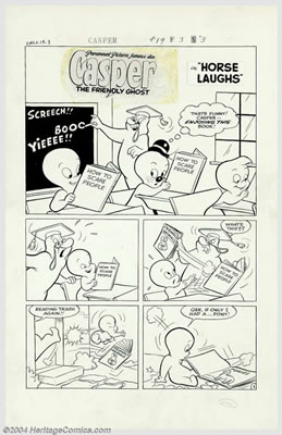 Original Art for Casper #19, Complete 5-page Story "Horse Laughs" (Harvey, 1954) by Marty Taras - Auction record, sale price, and art valuation. Compare with similar artists and explore comparable artworks.
