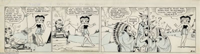 Original Comic Strip Art for Betty Boop Daily dated 11-16-34 (King Features Syndicate, 1934)