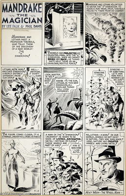 Original Comic Strip Art for Mandrake the Magician Sunday dated 9-13-36 (King Features Syndicate, 1936).