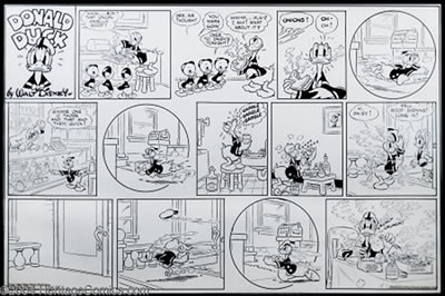 Original Comic Strip Art for Donald Duck Sunday dated 2-23-40 (Walt Disney Productions/King Features Syndicate, 1940)