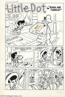 Little Dot #1, Complete 5-page Story, "Rough and Tumbled" Original Art (Harvey, 1953)