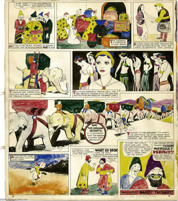 Captain Easy Soldier of Fortune Hand-Colored Sunday Comic Strip Original Art, dated 11-19-33 (NEA Syndicate,1933).