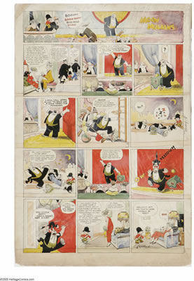 Moon Mullins Hand Colored Sunday Comic Strip Original Art, dated 5-18-24 (Chicago Tribune, 1924).