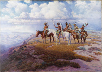Warriors of the Grand Canyon by Lone Wolf - Auction record, sale price, and art valuation. Compare with similar artists and explore comparable artworks.