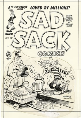 Sad Sack #6 Cover Original Art (Harvey, 1950).