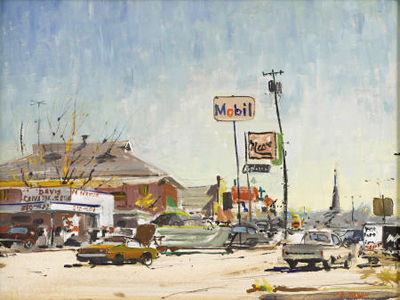 The Mecca-Harry Hines at Lombardy Lane by John Erwin - Auction record, sale price, and art valuation. Compare with similar artists and explore comparable artworks.