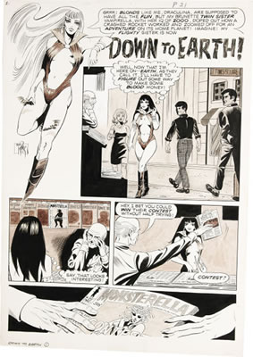 Vampirella #2 Complete 8-page Story "Vampirella: Down to Earth" Original Art (Warren, 1969).